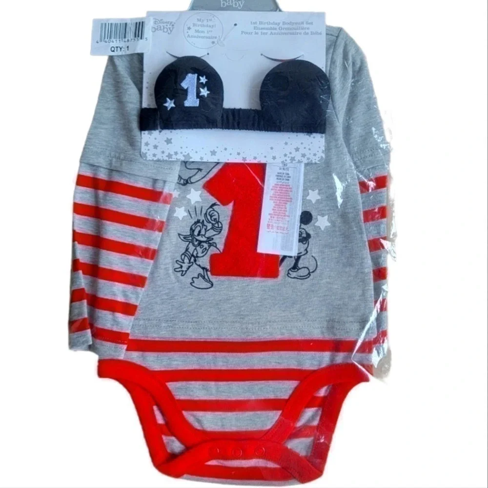 🛑 2 / $40 Sale! DISNEY Mickey Mouse My 1st Birthday Outfit NWT 18- 24 months